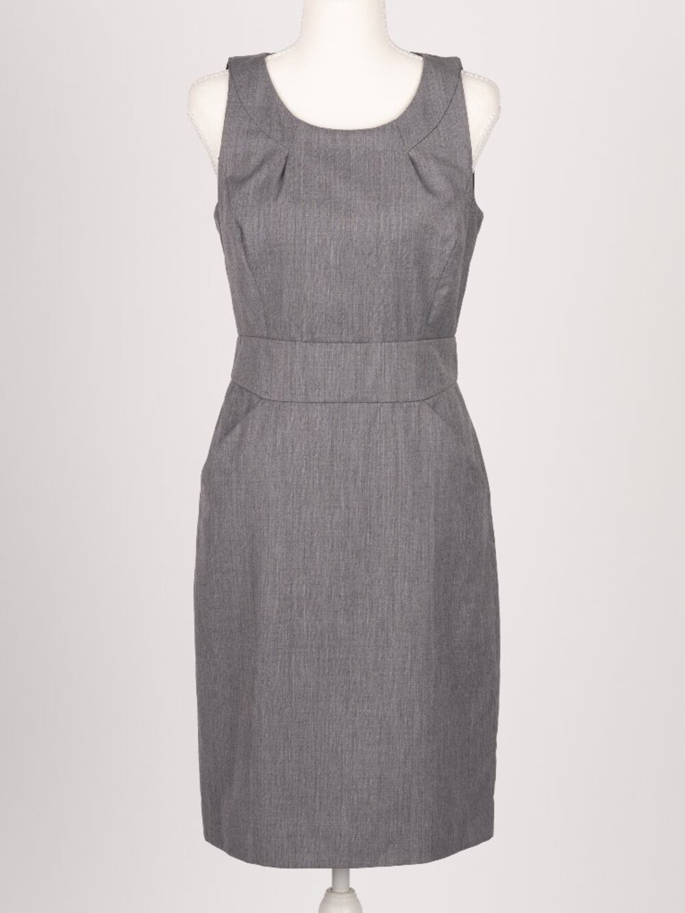 J.Crew Gray Wool Blend Sleeveless Sheath Midi Dress with Pockets Size 4 Office